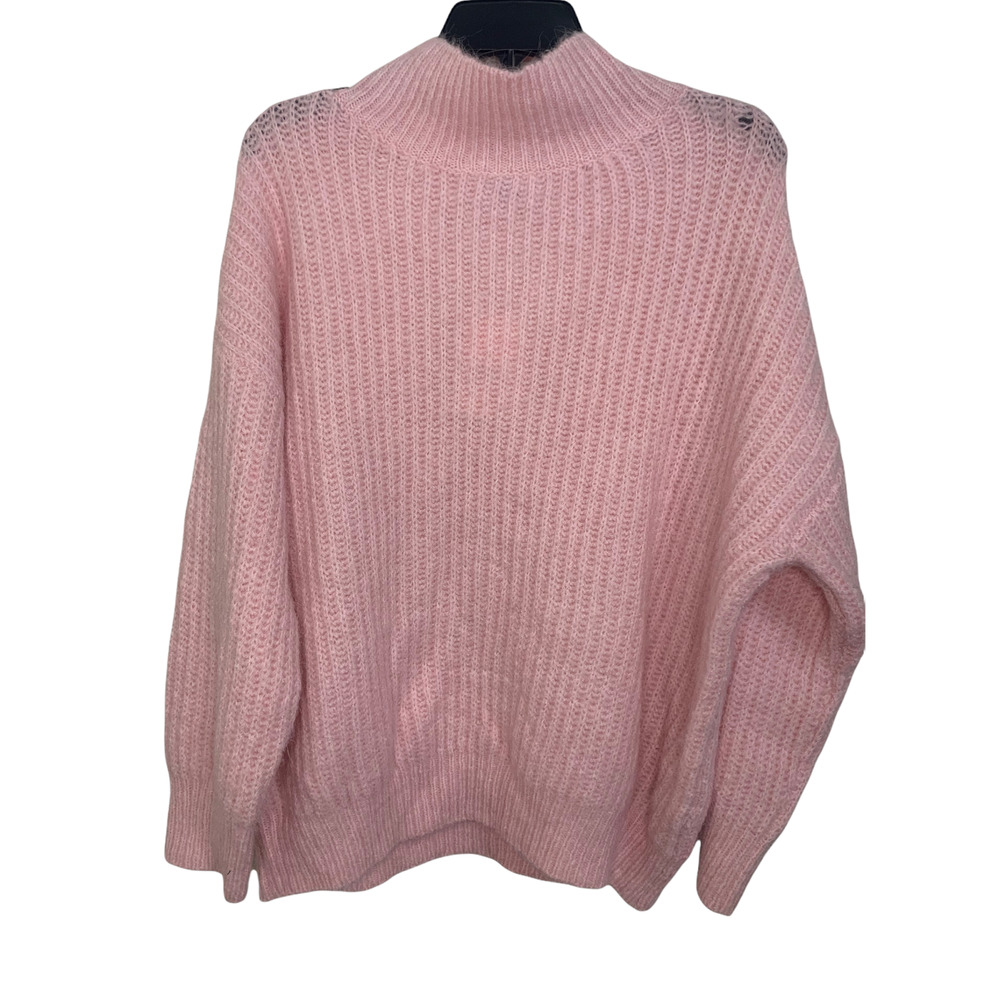 FRNCH Mock Neck LIGHT PINK ribbed Sweater size S/M NWT $94 - Picture 2 of 6
